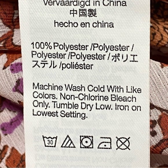 J.Crew Floral Ruffle Chiffon Peasant Blouse Boho Fairy Bell Sleeve XS - Picture 6 of 7